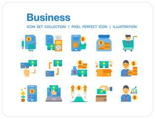 Business  Icons Set. UI Pixel Perfect Well-crafted Vector Thin Line Icons. The illustrations are a vector.