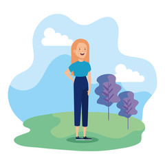 beautiful woman with blonde hair character