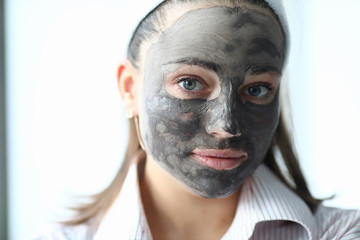Woman make home spa chocolate mask