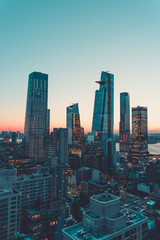 Fototapeta na wymiar New York Manhattan Hudson Yards Sunset