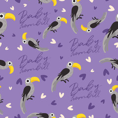 Big set of young animal seamless pattern : Vector Illustration