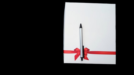 Beautiful diary gifting with wonderful red ribbon design and pen