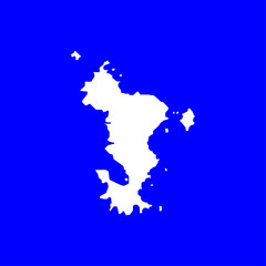 Map of Mayotte island sign on a blue background eps ten