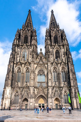 Cologne Cathedral facade and towers, Germany - obrazy, fototapety, plakaty