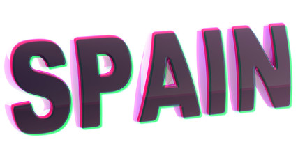 Spain in white background. 3D Illustration.