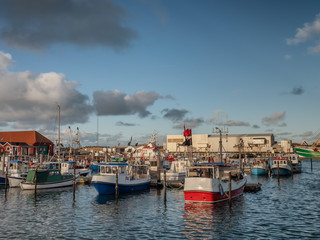 Fishing vessels in Thyboroen harbor in West Denmark