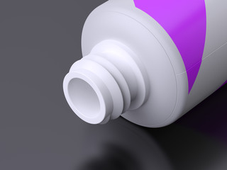 Plastic cosmetics paste or gel tube. 3D Illustration.