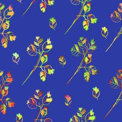 Children's drawing style, flowers seamless pattern. Multicolored naive style floral pencil hand drawn. Design for fabric, wallpaper, kids room, packaging, paper, print. Color design.