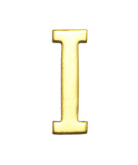 Letter I from Gold solid alphabet on white, This has clipping path.