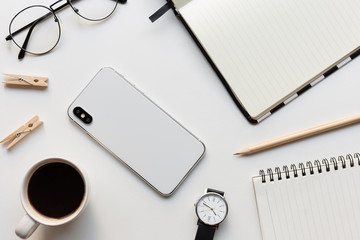 mockup image.office equipment on desk table.blank background empty copy space for text design studio creativity ideas for study,education,business modern accessories at workplace.blogging,blog 