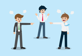 Salary Man 01 are Dissuading both Colleagues who are Quarreling