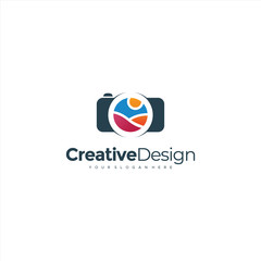 camera photography logo icon vector template