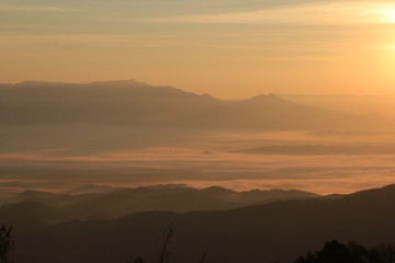 sunset in the mountains