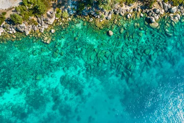 Tableau sur plexiglas  Aerial of Emerald Bay, Lake Tahoe, Nevada  © jamenpercy