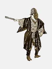 浮世絵　日本舞踊　その2　ゴールドバージョン