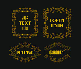 Vintage Beauty Retro Ornament Minimalism Casual Traditional Line Art Stylish Ornament Frame Classic Decorative Graphic Element