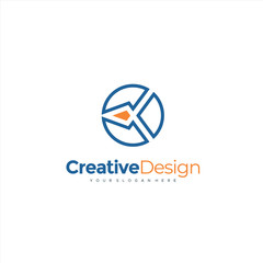 Minimal vector graphic alphabet symbol. Letter K logo Template Design