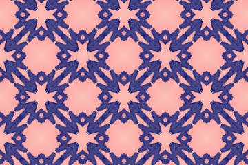 Pink and blue seamless abstract background. template with geometric design. symmetric round shaped ornaments. Decorative raster ornate colored mandala