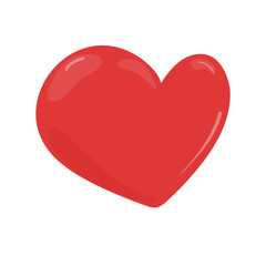 red heart on a white background sign of love