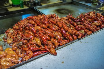 Chinese street food at outdoor market