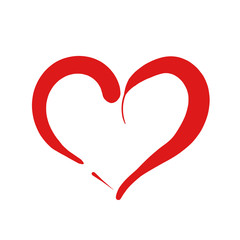 line heart on white background valentines day