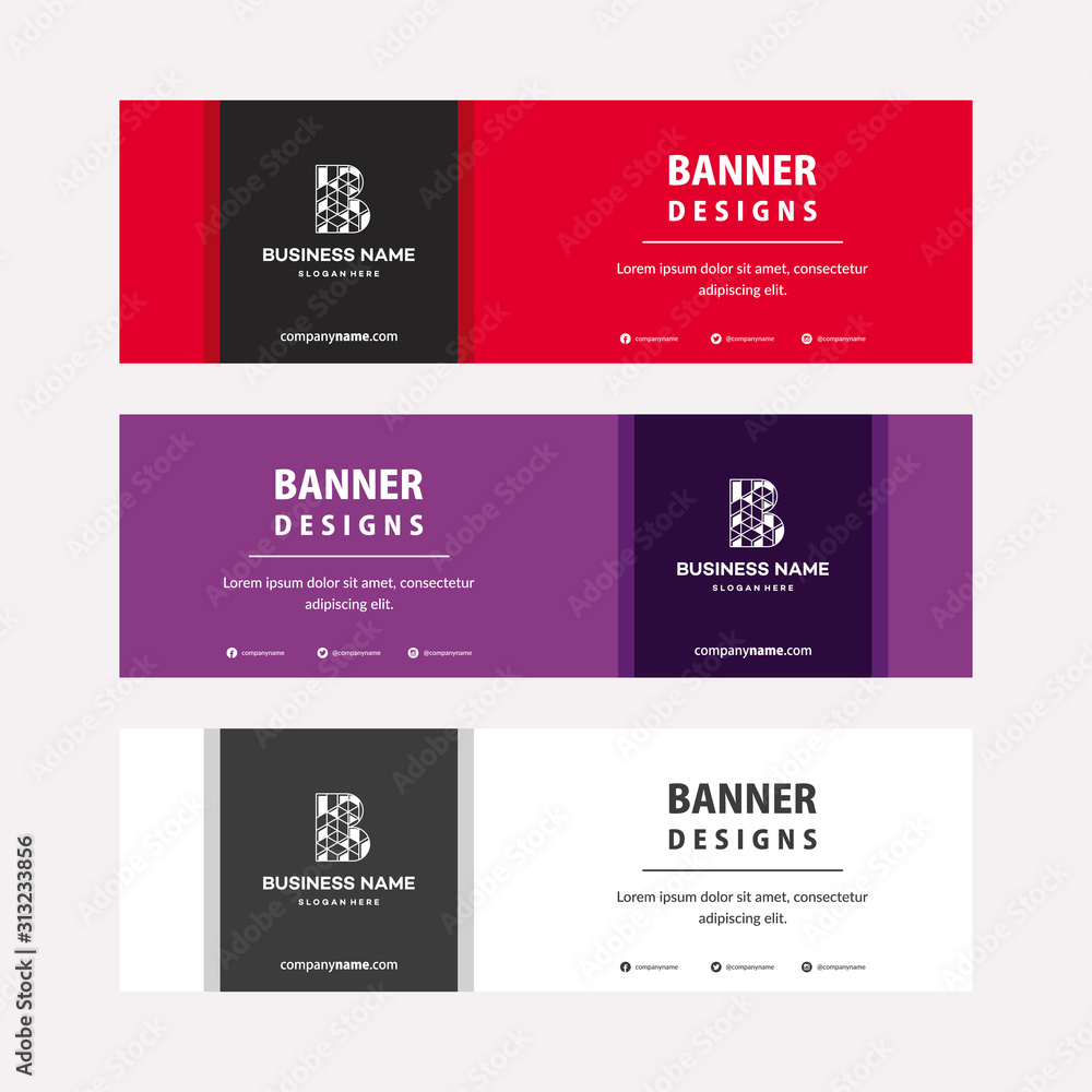 Sticker flat designs web banners template with diagonal elements for a photo. universal design for advertisi