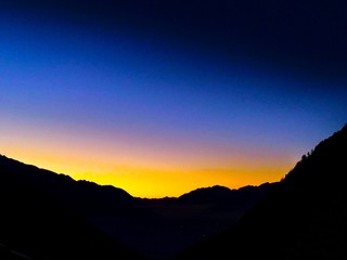 Sunset over mountains