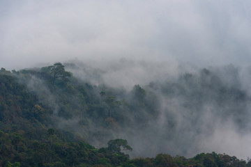 clouds over mountains