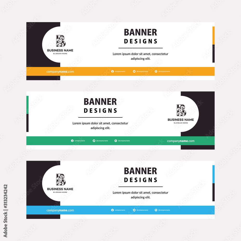 Poster flat designs web banners template with diagonal elements for a photo. universal design for advertisi