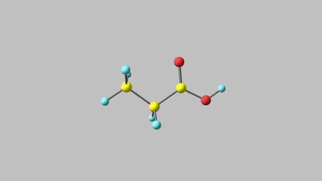 Rotating isolated propionic acid molecule video
