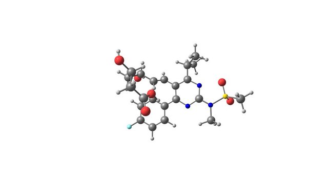 Rotating isolated rosuvastatin molecule video