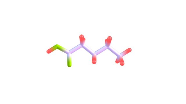 Rotating isolated valeric acid molecule video