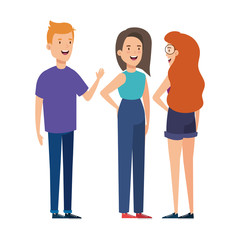 group of young people character vector illustration design