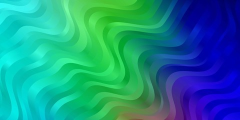 Obraz premium Light Blue, Green vector layout with curves. Colorful illustration in abstract style with bent lines. Best design for your posters, banners.