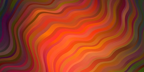 Obraz premium Dark Green, Yellow vector background with bent lines.