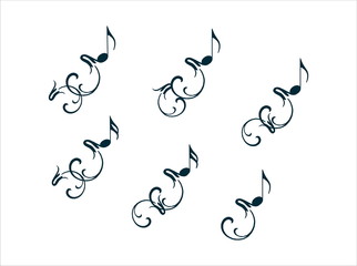 Obraz premium Decorative element with flower and music note