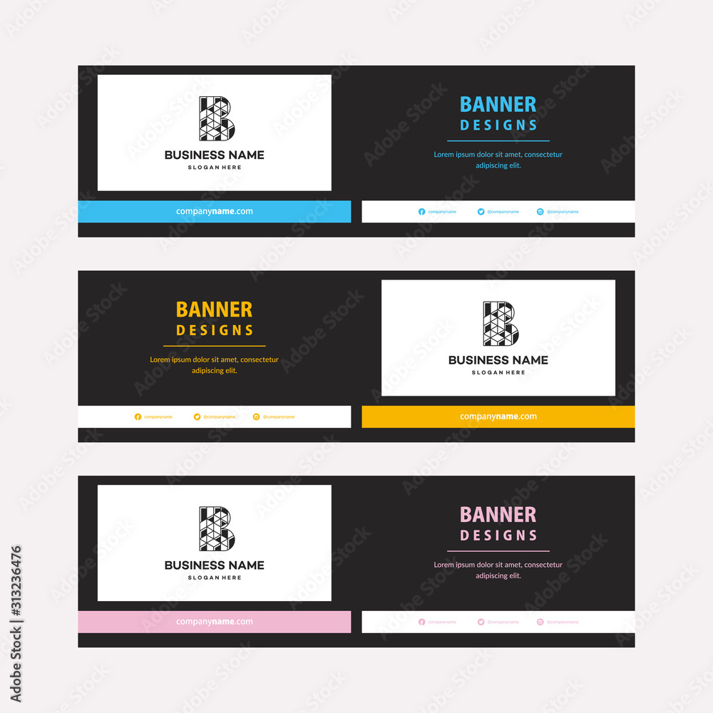Sticker flat designs web banners template with diagonal elements for a photo. universal design for advertisi