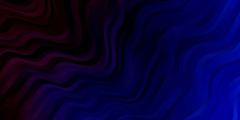 Dark Blue, Red vector background with lines. Colorful illustration in circular style with lines. Pattern for websites, landing pages.