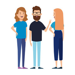 Fototapeta premium group of young people character vector illustration design