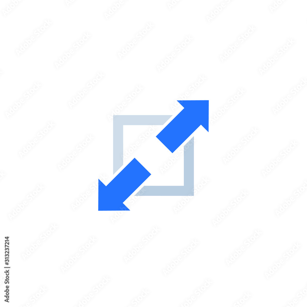 Poster arrows pointed in two directions flat icon for web