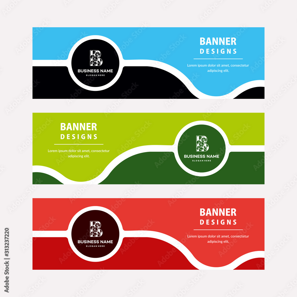 Sticker flat designs web banners template with diagonal elements for a photo. universal design for advertisi