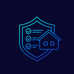house insurance linear icon for web