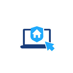 house insurance, online order icon on white