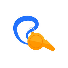 Whistle icon on white, flat vector