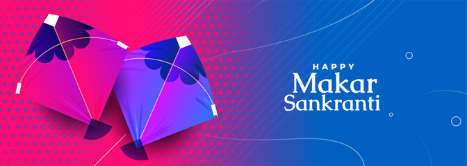 indian kite festival of makar sankranti colorful banner
