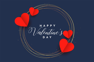 stylish hearts frame valentines day card design - obrazy, fototapety, plakaty
