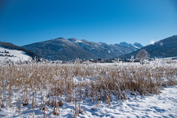 winter mountain landscape with mountains and snow Radstadt