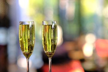 two glasses of champagne
