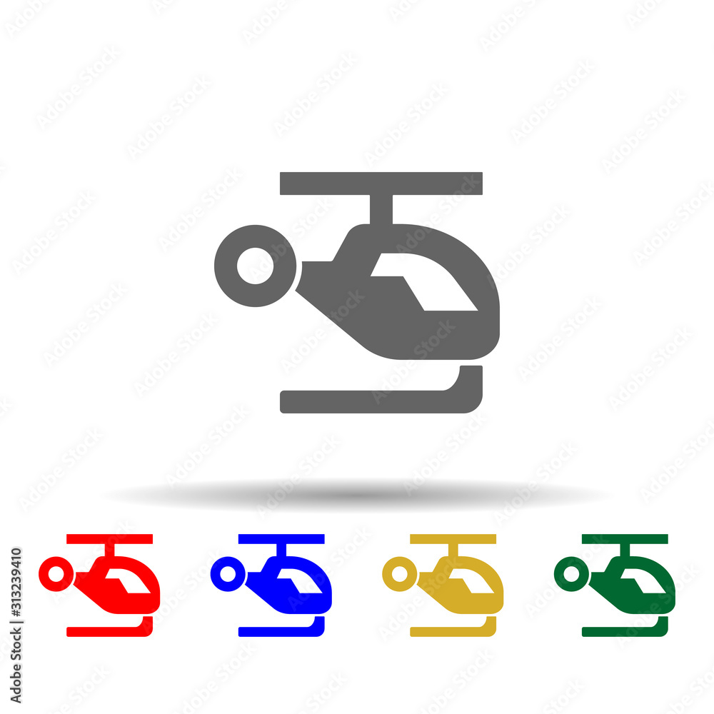 Poster helicopter multi color style icon. simple glyph, flat vector of transport icons for ui and ux, websi