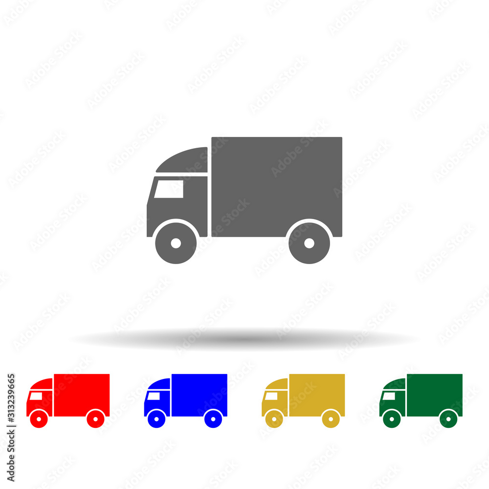 Poster truck multi color style icon. simple glyph, flat vector of transport icons for ui and ux, website or